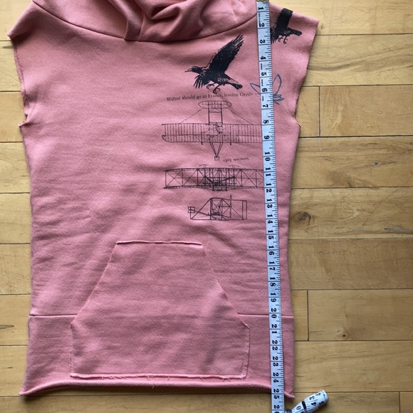 Dear Pony Pink Hoodie with Cut Off Sleeves Shirt - Picture 6 of 12